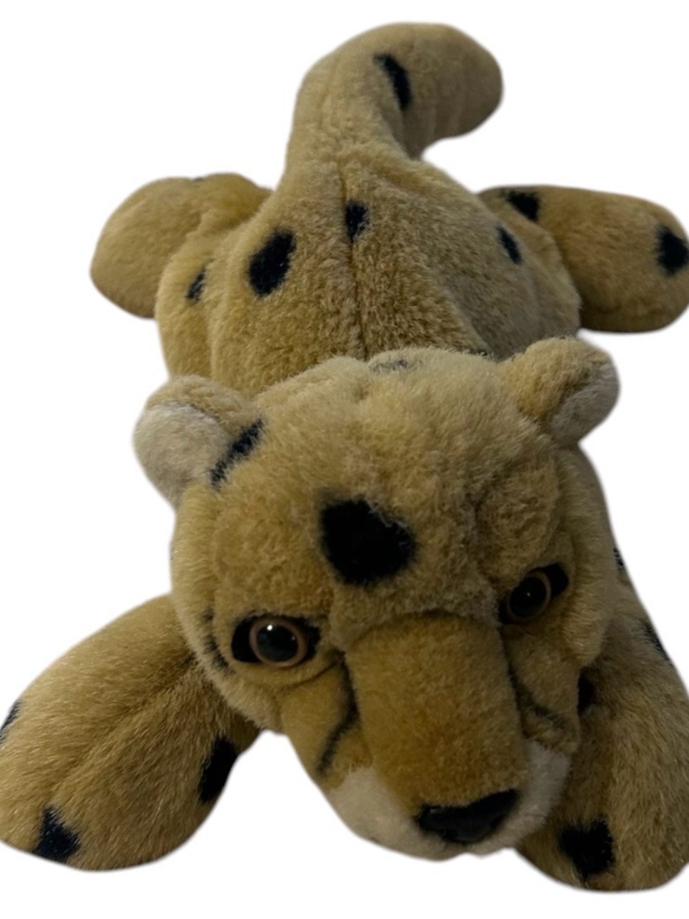 Vintage Aurora A&A Plush Cheetah Leopard Cub Stuffed Animal Rainbow Tag 90s
